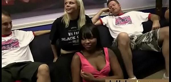  Black girl sucks many white cocks in redneck group 26